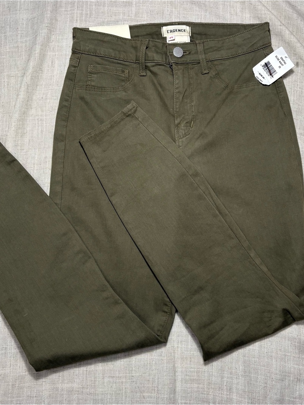 L'AGENCE Olive Green Slim Chinos size 25x25